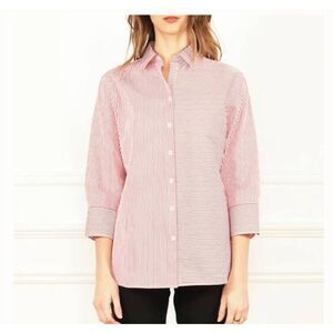 Hinson Wu Margot Shirt in orange&white striped sz Small